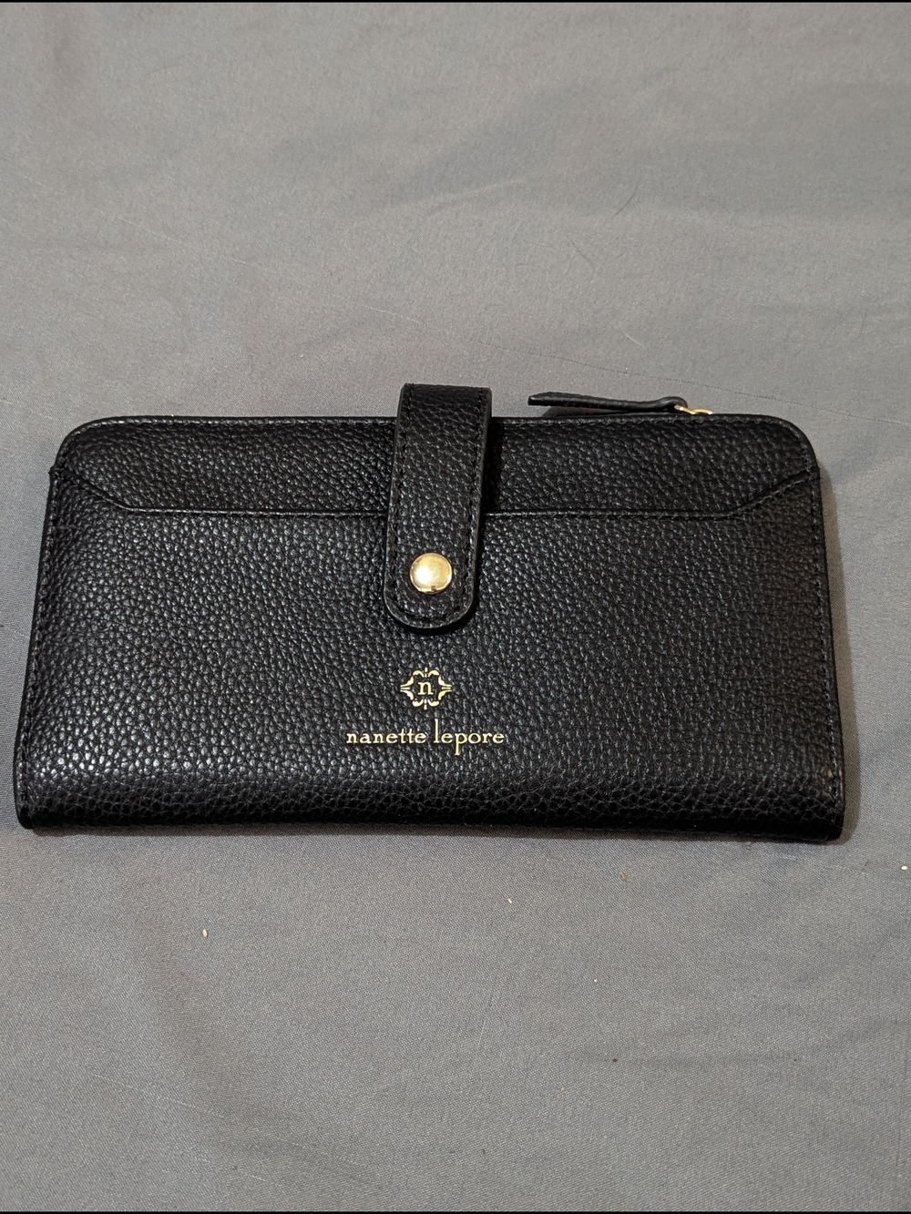 Nanette Lepore Black Textured Leather Wallet
